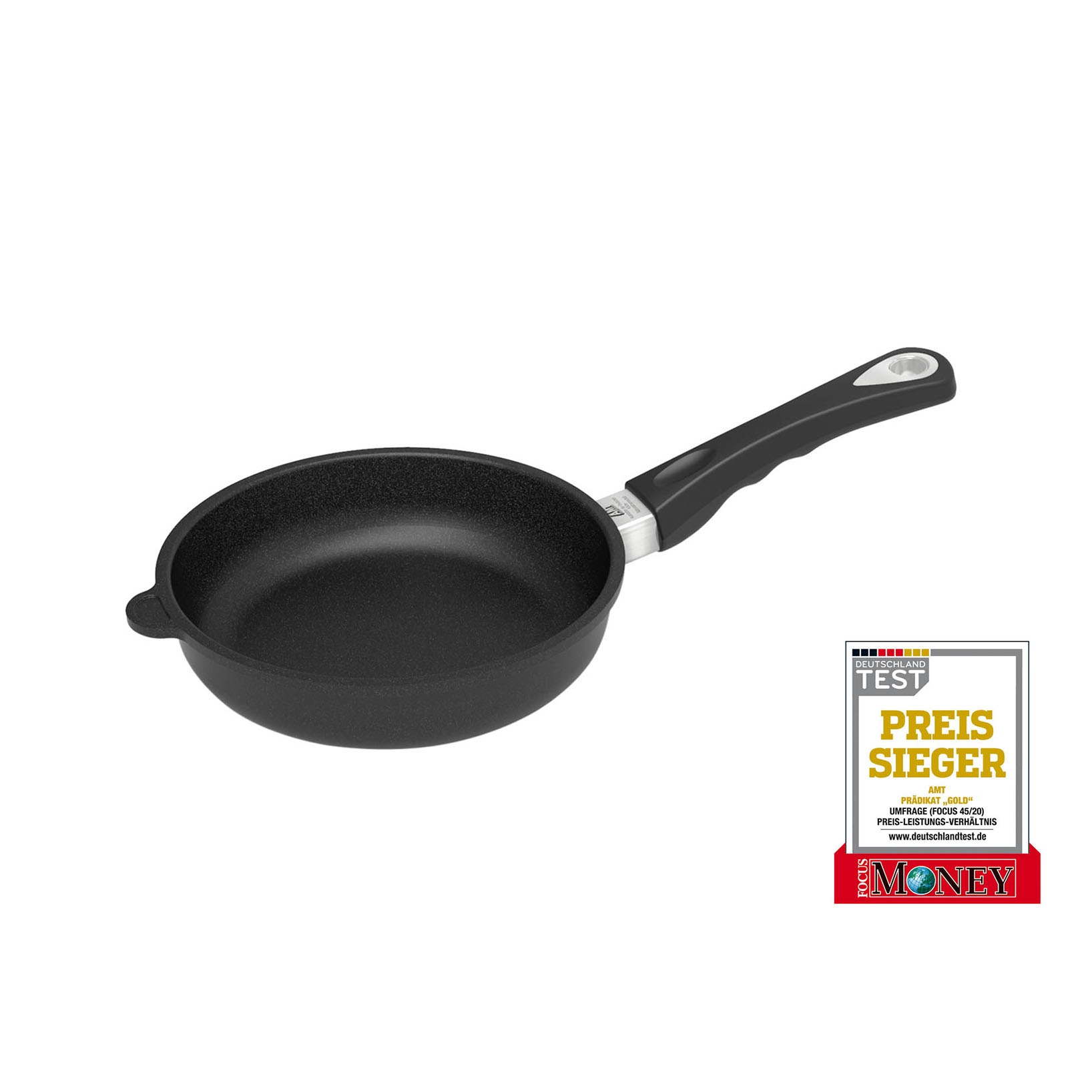 AMT Gastroguss – Bratpfanne Ø 20 cm, 5 cm hoch – Induktion, fester Stiel