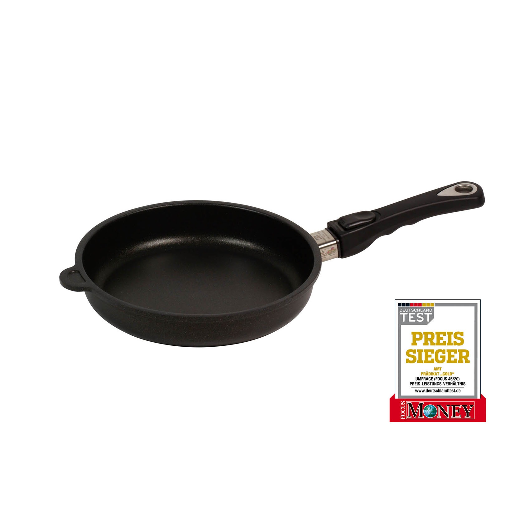 AMT Gastroguss – Bratpfanne Ø 24 cm, 5 cm hoch – Induktion, abnehmbarer Stiel