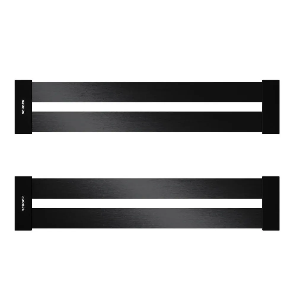 Schock 2x2 Design Abtropfgitter Aluminium schwarz 80x392x12 mm