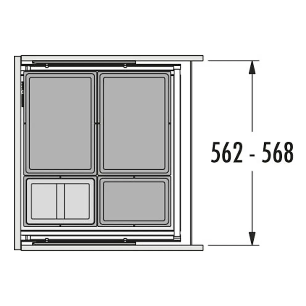 Hailo Abfallsammler Allegro 295 ab 60 cm, 2x18 + 2x8 Liter – Bild 2