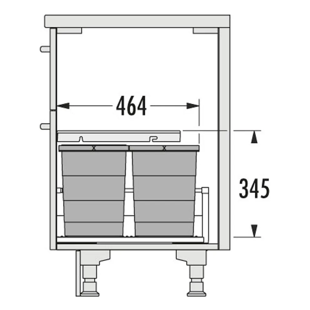 Hailo Abfallsammler Allegro 295 ab 60 cm, 2x18 + 2x8 Liter – Bild 3
