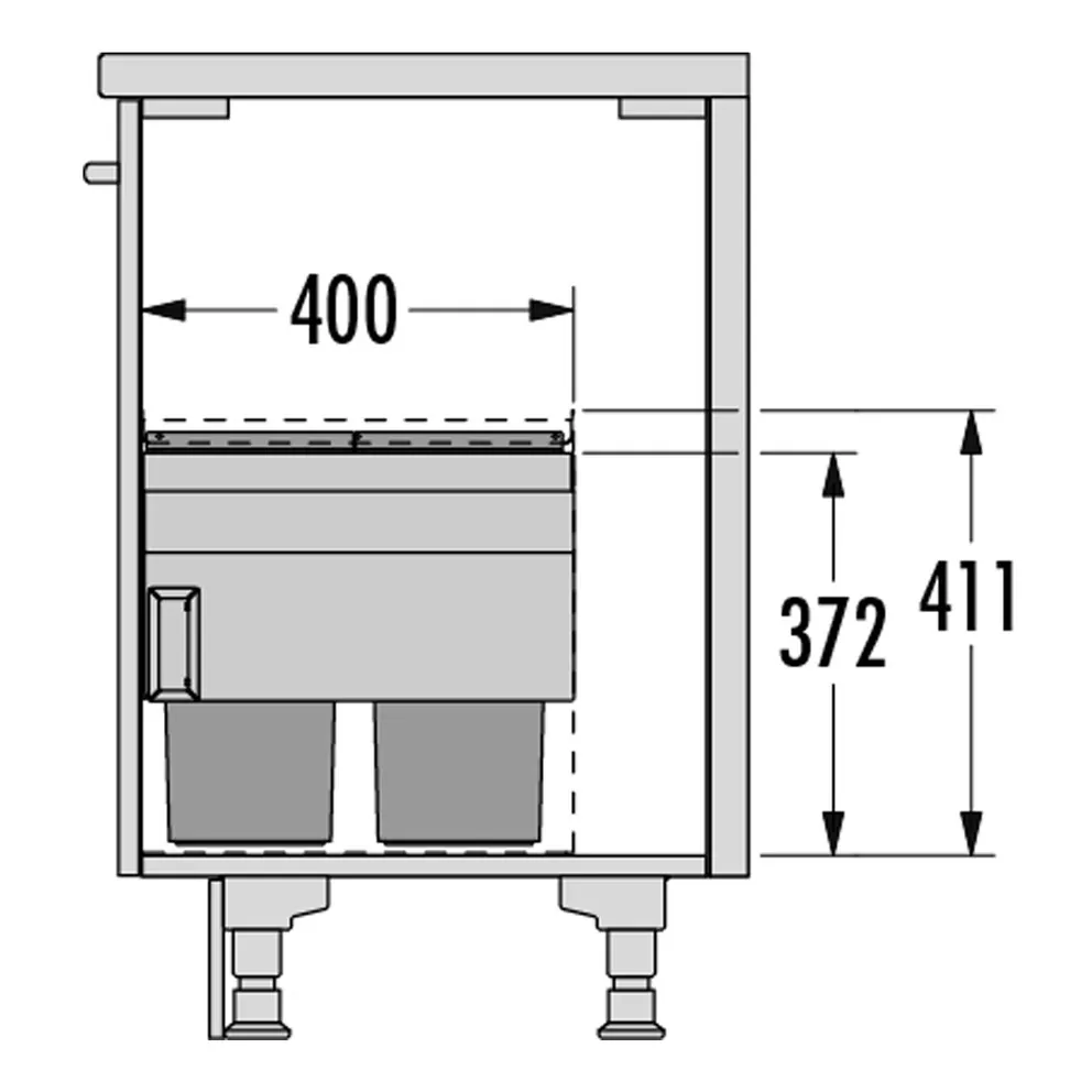 Hailo Abfallsammler Cargo Aqua ab 60 cm, 2x13 Liter – Bild 2