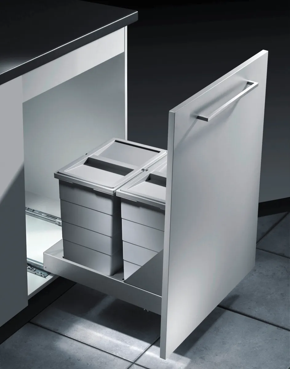 Hailo Bottom-Mount 2x24 ltr. für Frontanbindung Platin-Silber