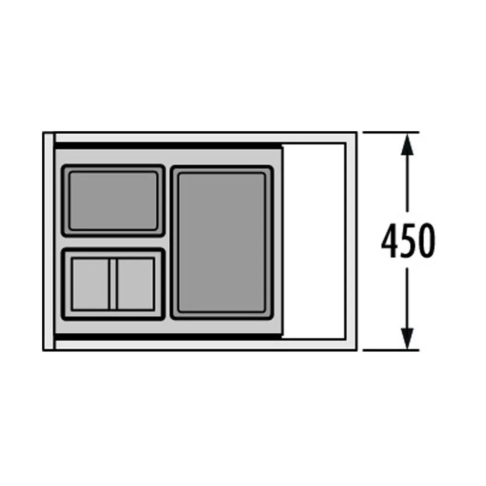 Hailo Separato-K, ab 45 cm 18/2x8 Liter dunkelgrau – Bild 3