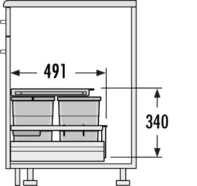 Hailo Separato-K, ab 90 cm, 2x18/2x8 ltr. – Bild 2