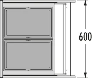 Hailo Triple XL 600, 2x28 ltr., Höhe 402 mm – Bild 3