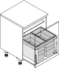 Hailo Triple XL 600, 2x28 ltr., Höhe 402 mm – Bild 4