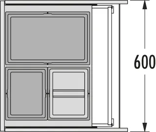 Hailo Triple XL 600, 28/2x13 ltr., Höhe 402 mm – Bild 3