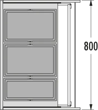 Hailo Triple XL 80, 1x18, 2x28 Liter dunkelgrau – Bild 3