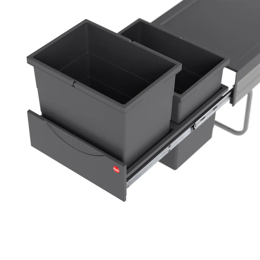 Hailo Raumspar Tandem 2x18 Ltr. dunkelgrau – Bild 2