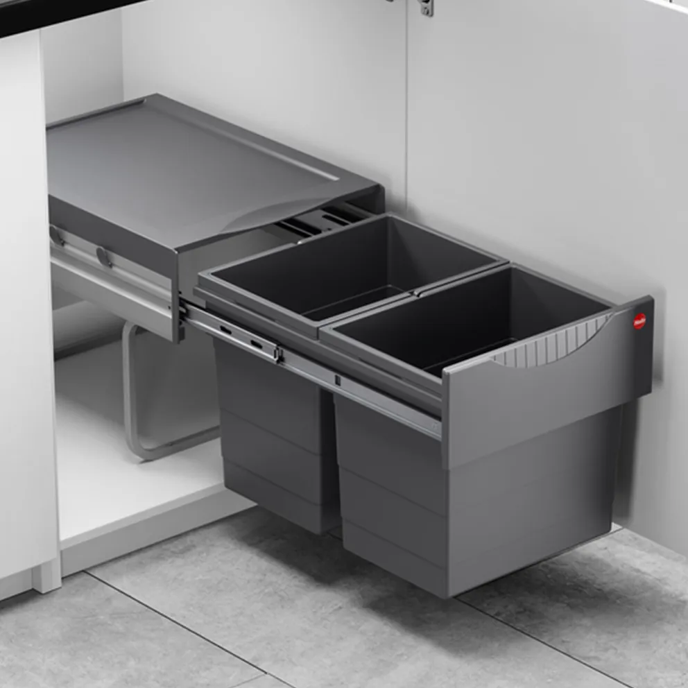Hailo Raumspar Tandem 2x18 Ltr. dunkelgrau – Bild 3