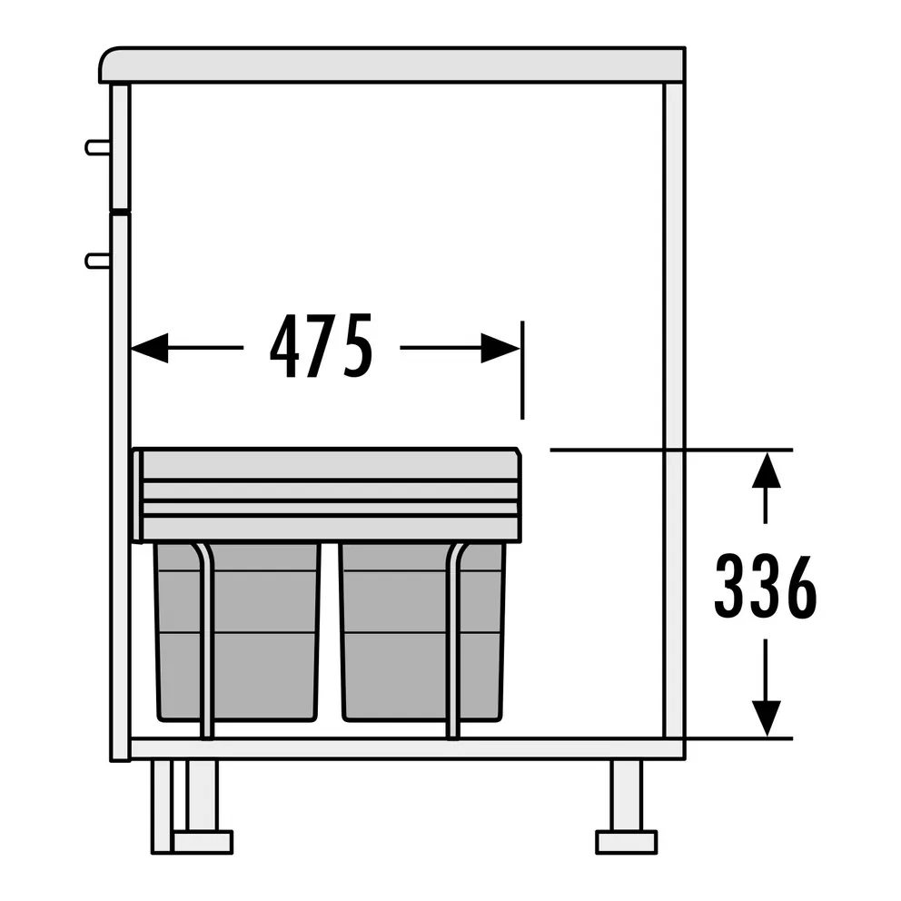 Hailo Raumspar Tandem 2x18 Ltr. dunkelgrau – Bild 5