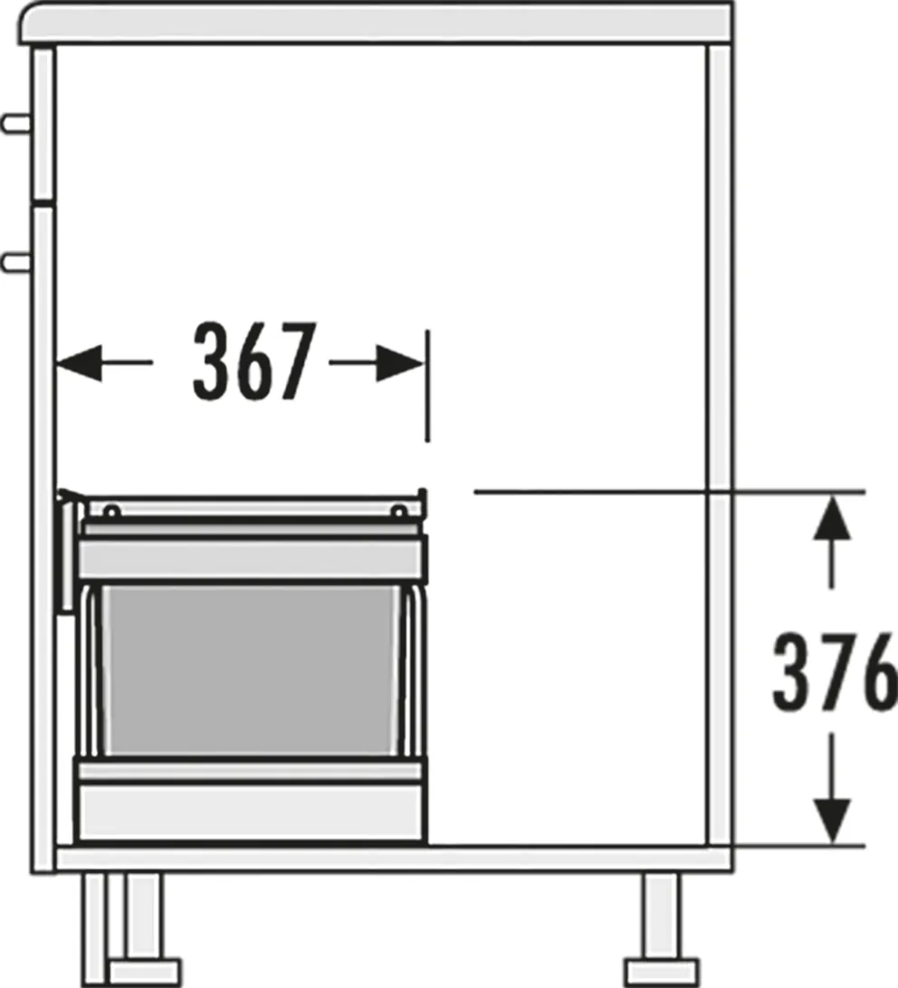 Hailo Raumspar-Tandem-S-plus Abfalltrenner 1x12 / 1x18 ltr. – Bild 2