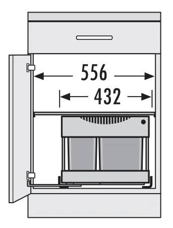 Hailo Raumspar-Tandem-S-plus Abfalltrenner 1x12 / 2x8 ltr – Bild 3
