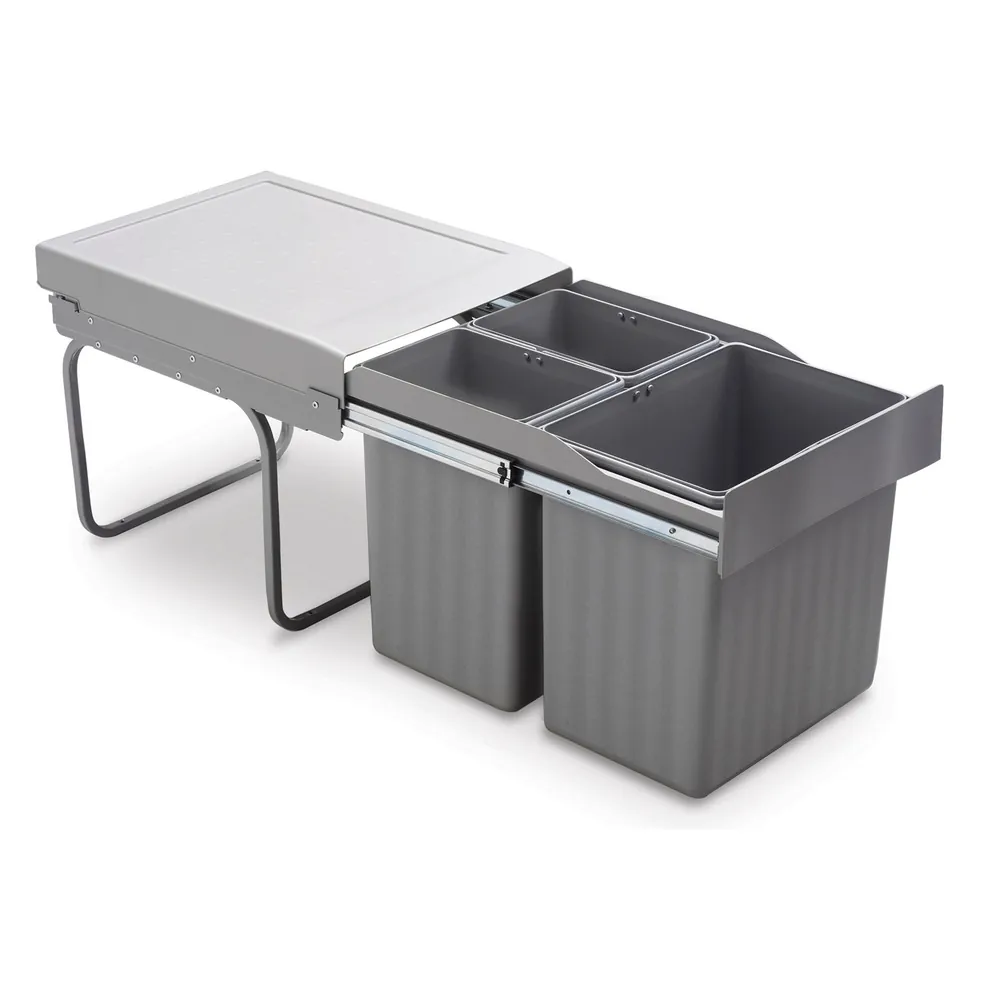 Abfallsammler Drehtür ab 40 cm 1x 16 / 2x 7,5 Liter grau