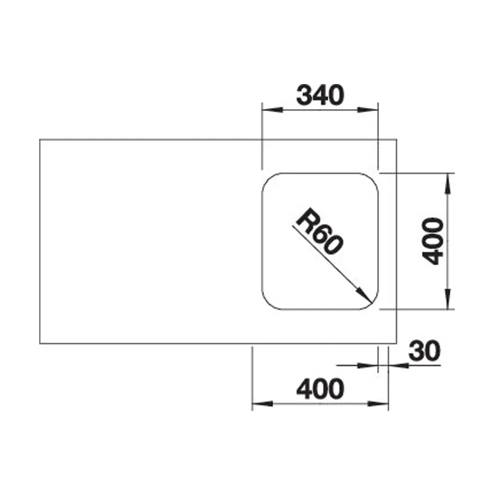 Blanco SUPRA 340-U Unterbau Edelstahl Bürstfinish ohne Ablauffernbedienung – Bild 3