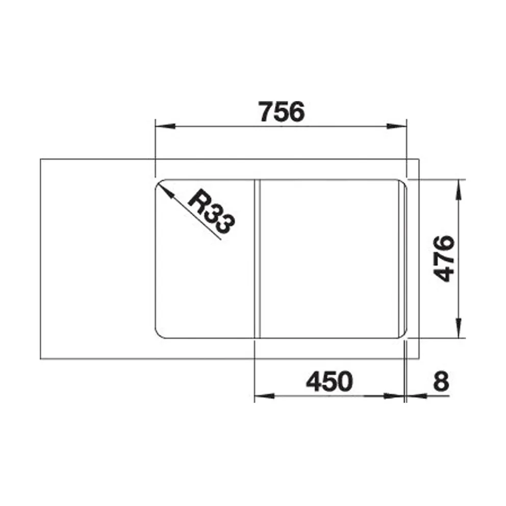 Blanco LANTOS 45 S-IF Compact Edelstahl Bürstfinish reversibel – Bild 3