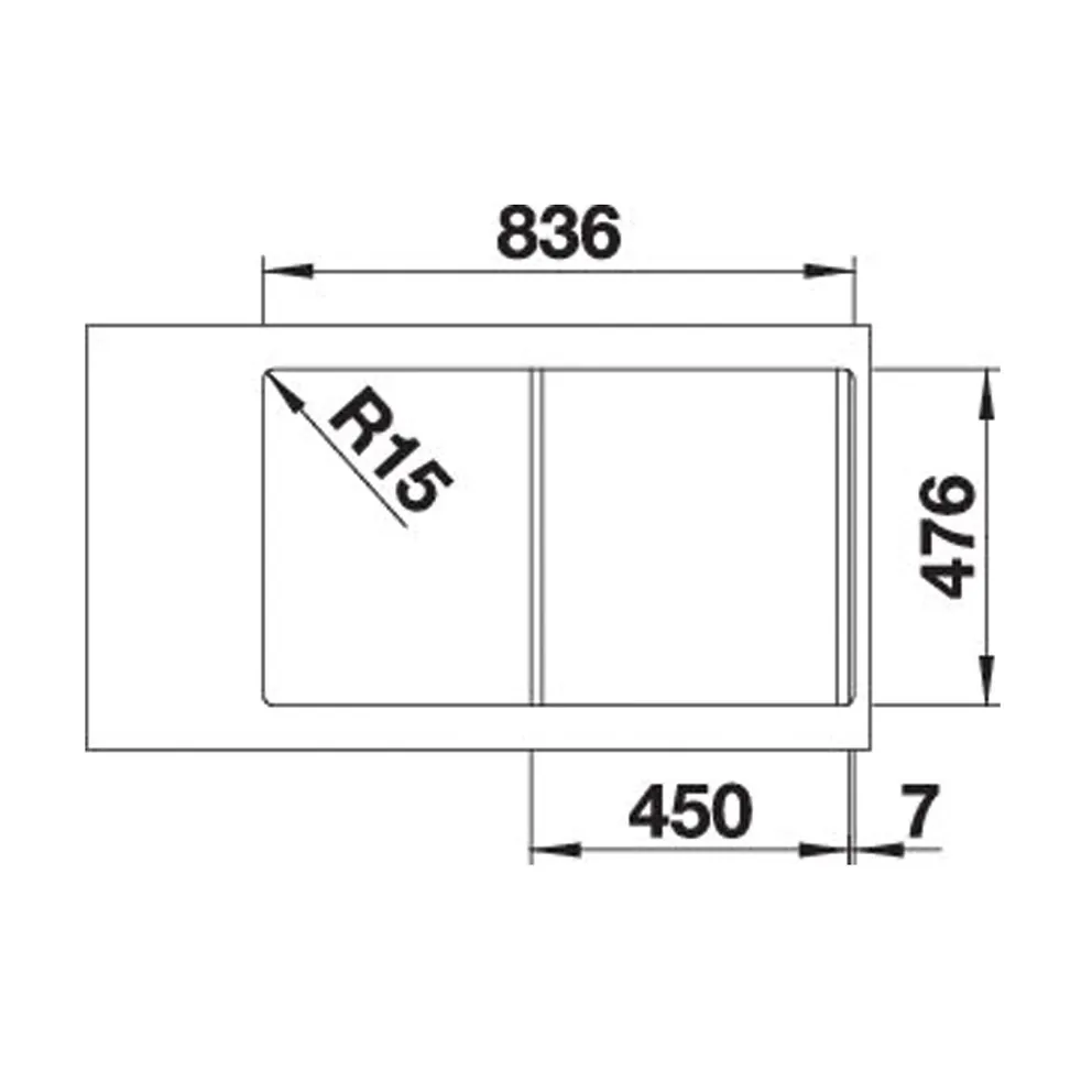 Blanco LANTOS 45 S-IF Salto Edelstahl Bürstfinish reversibel – Bild 3