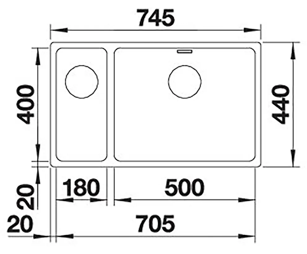 Blanco ANDANO 500/180-U Unterbau Edelstahl Seidenglanz – Bild 2