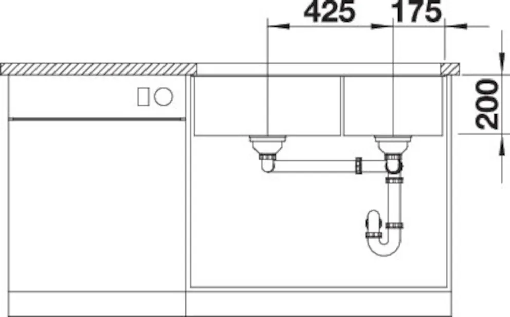 Blanco SUBLINE 480/320-U SILGRANIT ohne Ablauffernbedienung – Bild 3