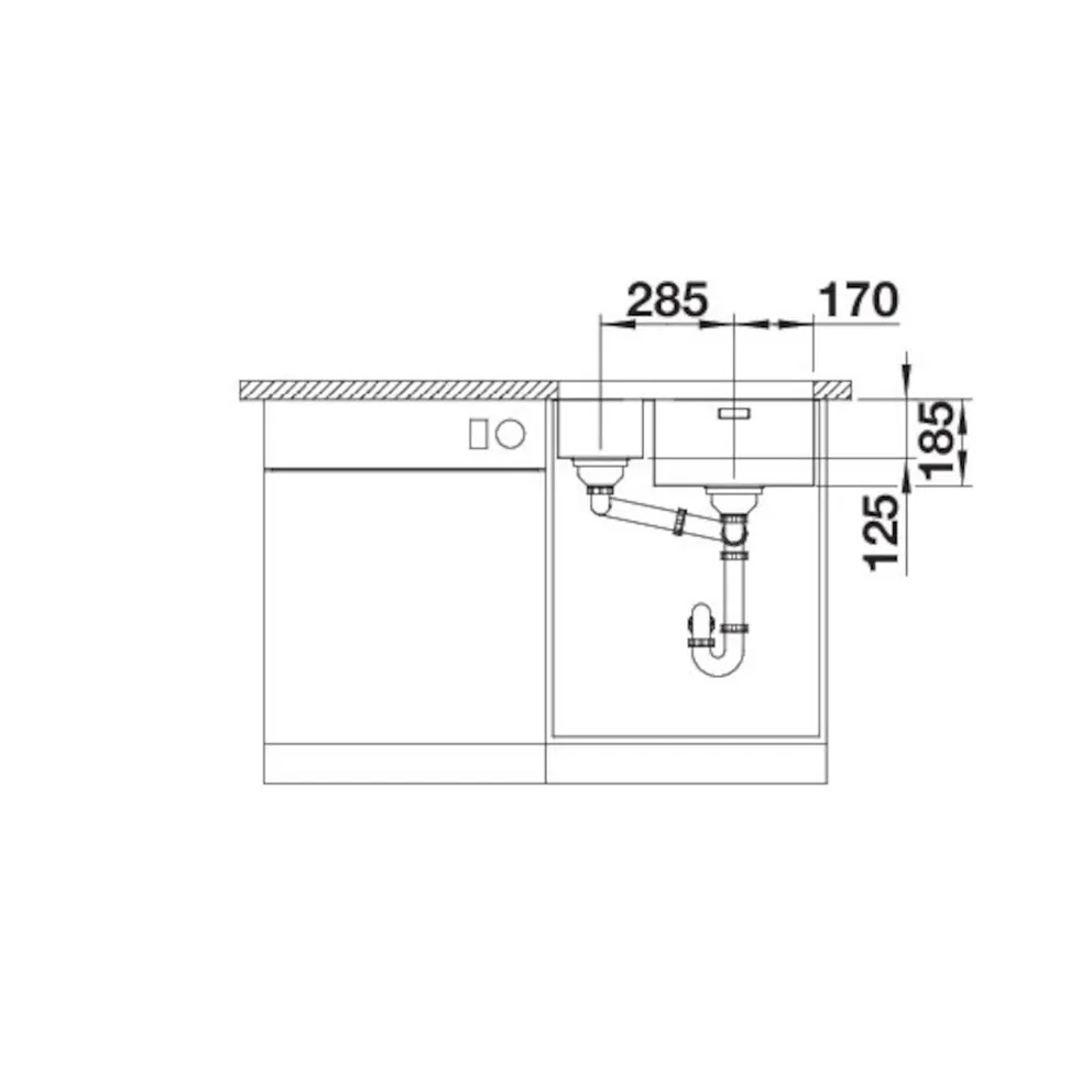 Blanco SOLIS 340/180-U Unterbau Edelstahl Bürstfinish – Bild 4