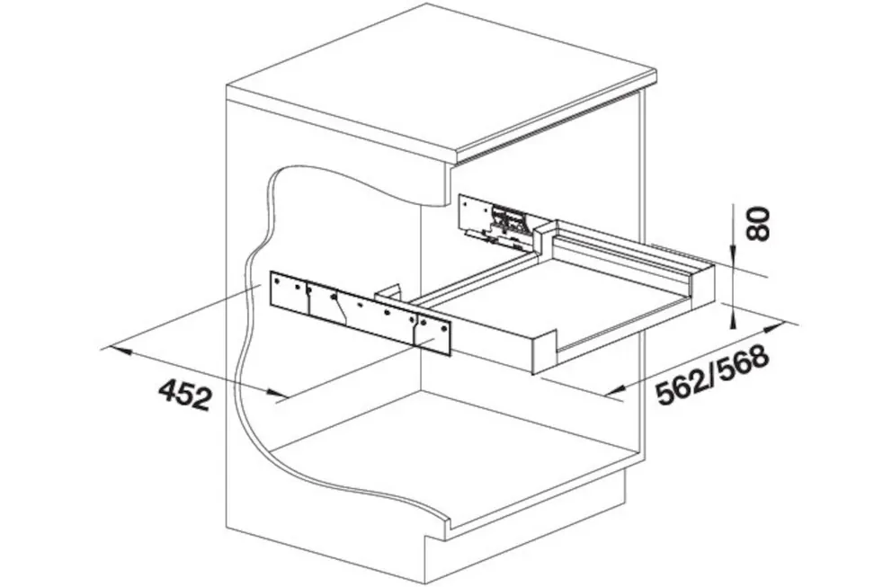 Blanco Flat Drawer 60 P für Auszugsfronten – Bild 3