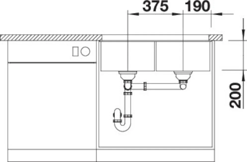 Blanco SUBLINE 350/350-U SILGRANIT ohne Ab-/Überlaufgarnitur – Bild 4